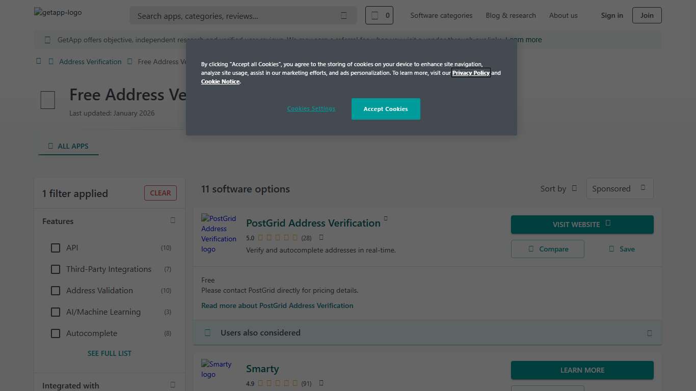 Best Free Address Verification Software 2026 GetApp